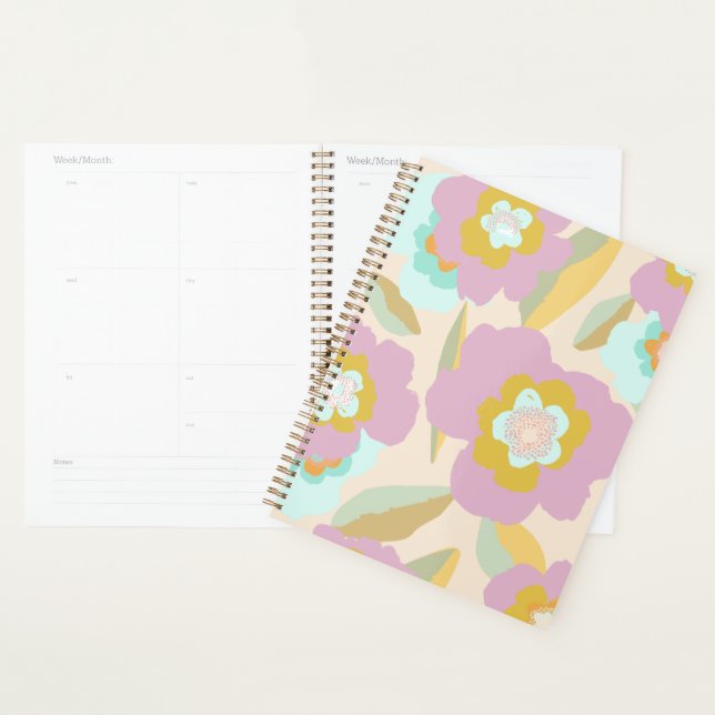 Abstract Floral Pastel Lilac Pattern Planner (Display)