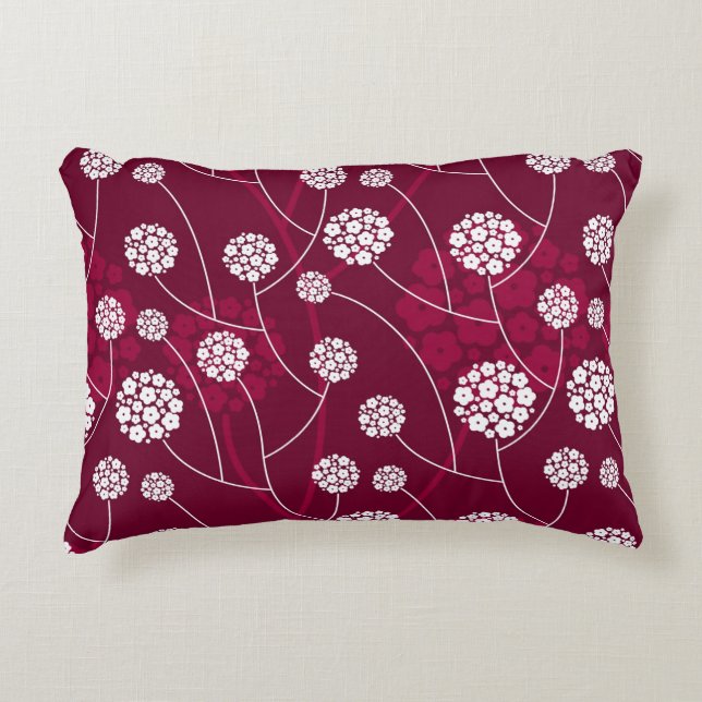 Abstract floral pattern accent pillow (Front)