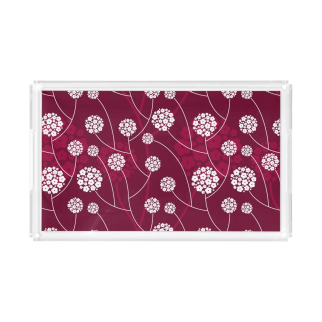 Abstract floral pattern acrylic tray (Front)