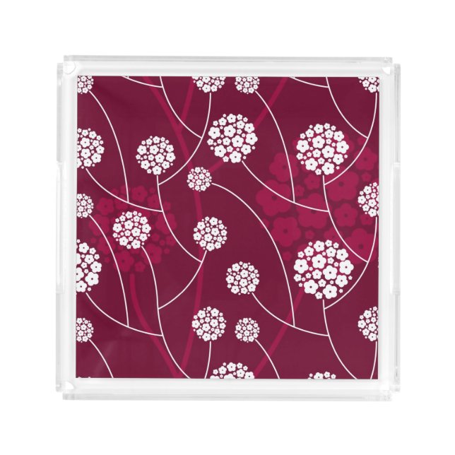 Abstract floral pattern acrylic tray (Front)