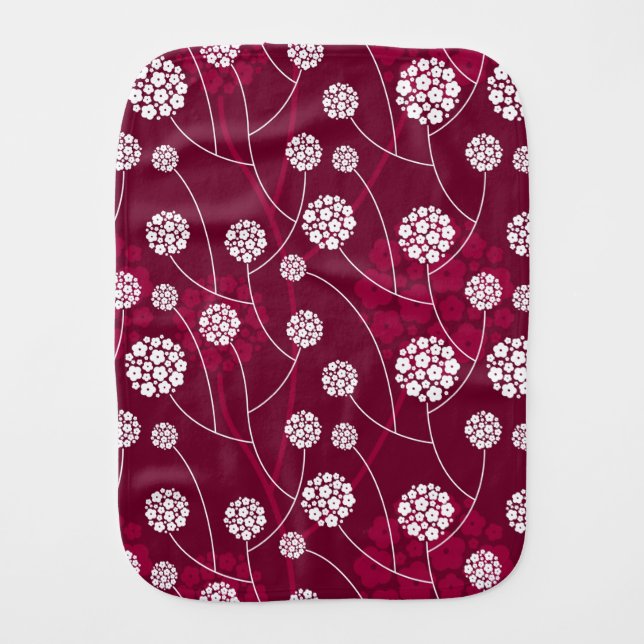 Abstract floral pattern baby burp cloth (Front)