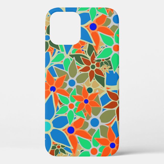 Abstract Floral Pattern Case-Mate iPhone Case (Back)