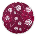 Abstract floral pattern ceramic knob