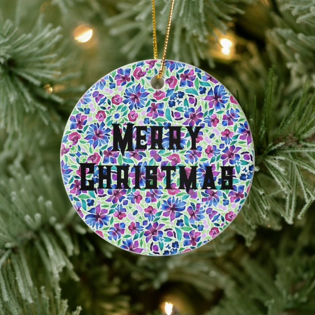Abstract Floral Pattern - Ceramic Ornament (Tree)