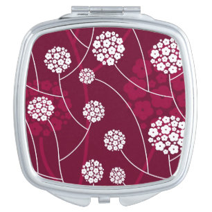 Abstract floral pattern compact mirror