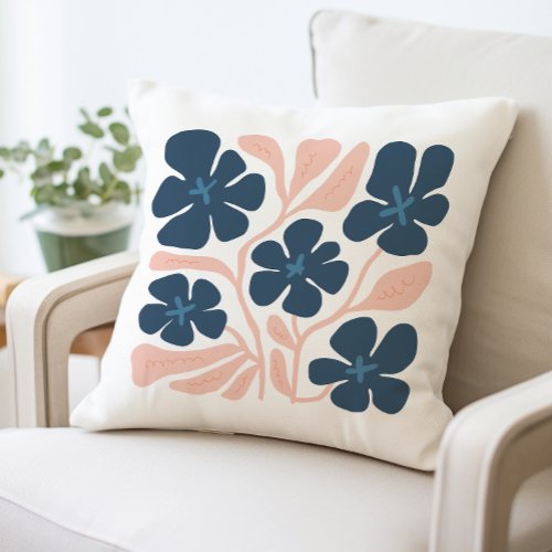 Abstract Floral Pattern Decorative Throw Pillow