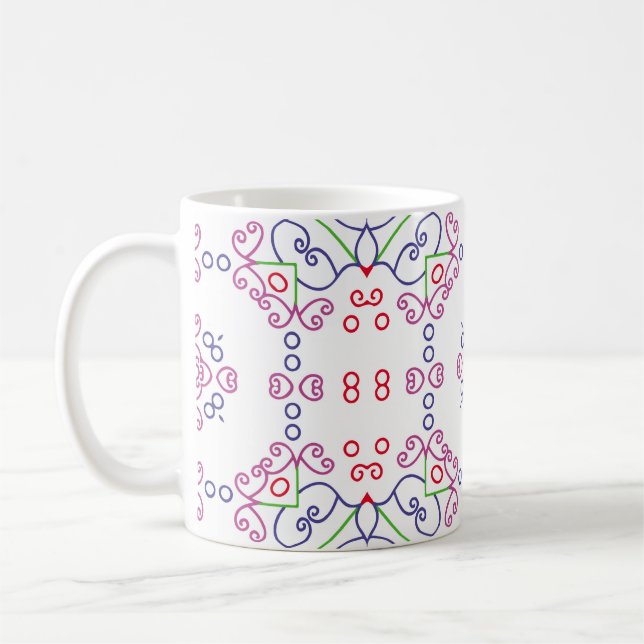 Abstract floral pattern designabstract, art, home coffee mug (Left)