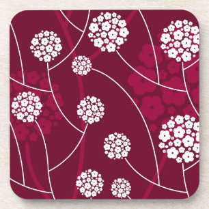 Abstract floral pattern drink coaster