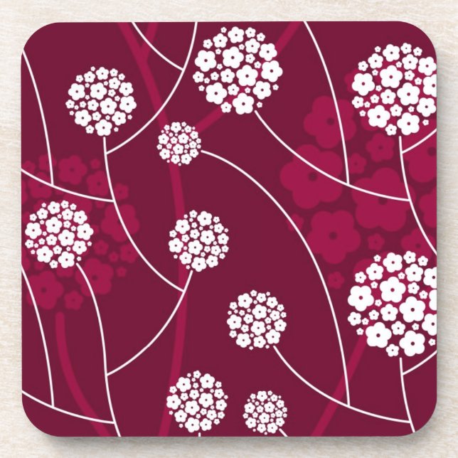 Abstract floral pattern drink coaster (Front)