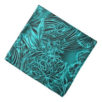 Abstract floral pattern, emerald green flowers bandana