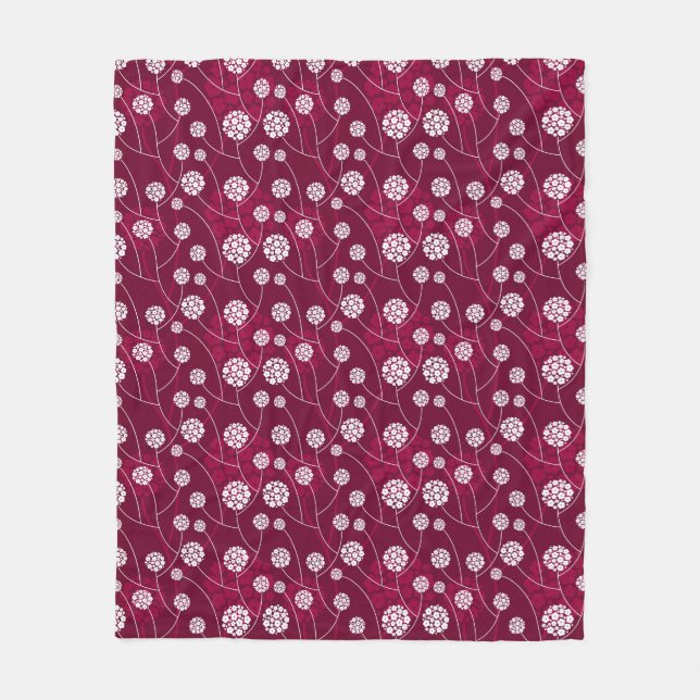 Abstract floral pattern fleece blanket (Front)
