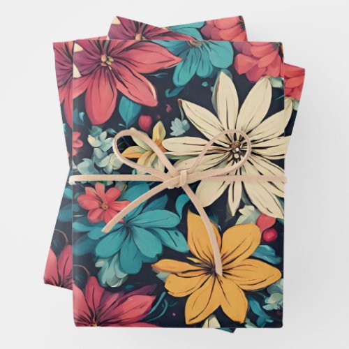 Abstract Floral Pattern for Any Occasion  Wrapping Paper Sheets