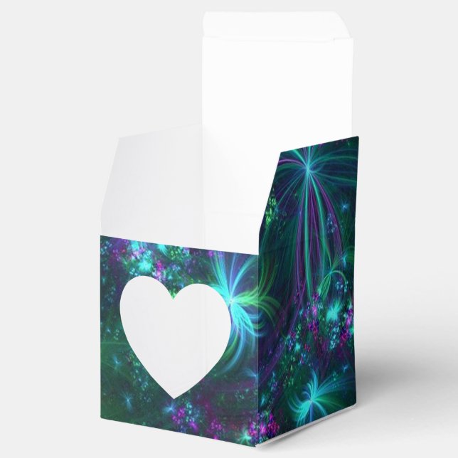 Abstract Floral Pattern Heart Favor Box (Opened)