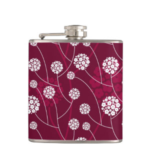 Abstract floral pattern hip flask