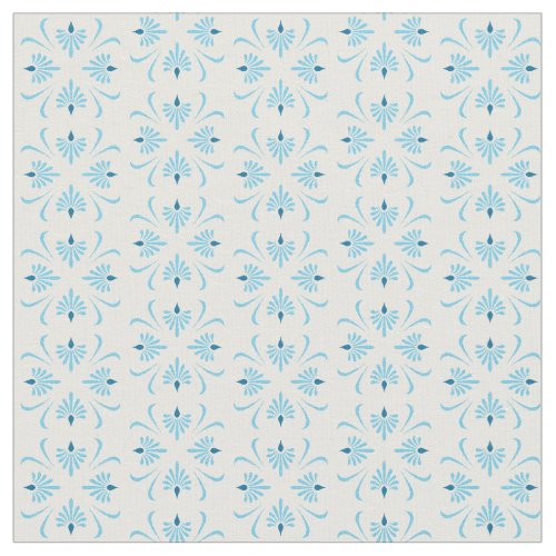 Abstract floral pattern in pale blue and white fabric