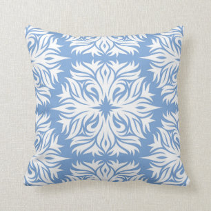 Abstract Floral Pattern in Periwinkle Blue Throw Pillow