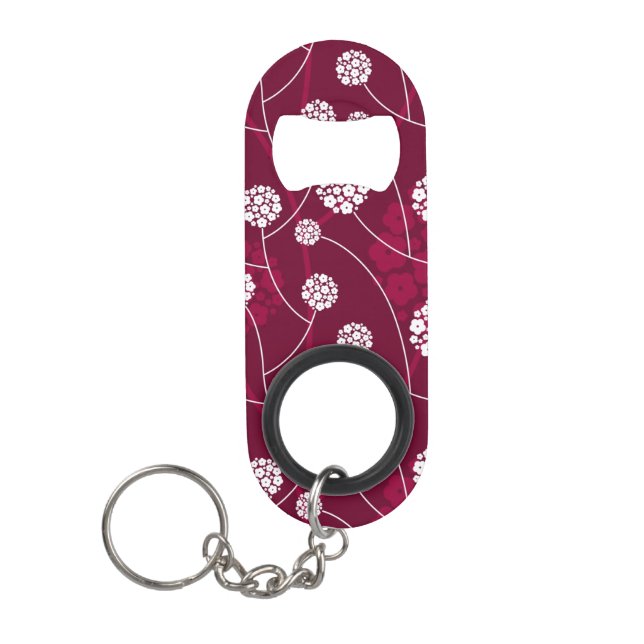 Abstract floral pattern keychain bottle opener (Front)