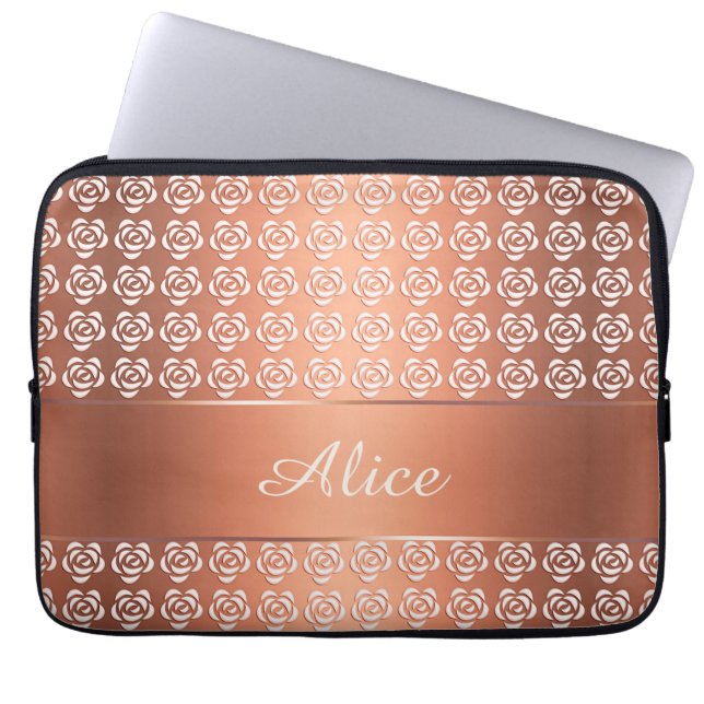 abstract floral pattern laptop sleeve (Front)