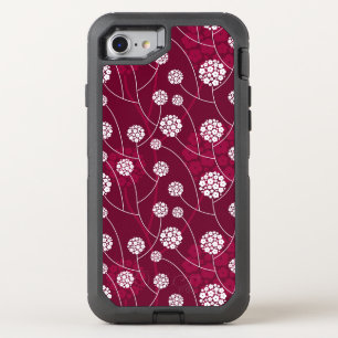 Abstract floral pattern OtterBox defender iPhone SE/8/7 case
