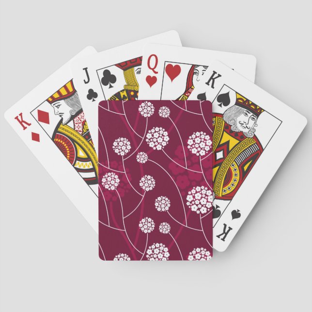 Abstract floral pattern poker cards (Back)