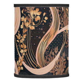Abstract floral pattern, polka dots, vines lamp shade