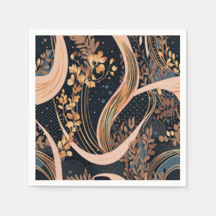 Abstract floral pattern, polka dots, vines napkins