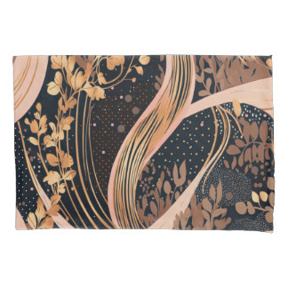 Abstract floral pattern, polka dots, vines pillow case