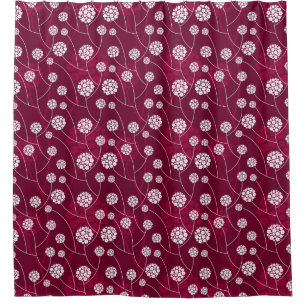 Abstract floral pattern shower curtain