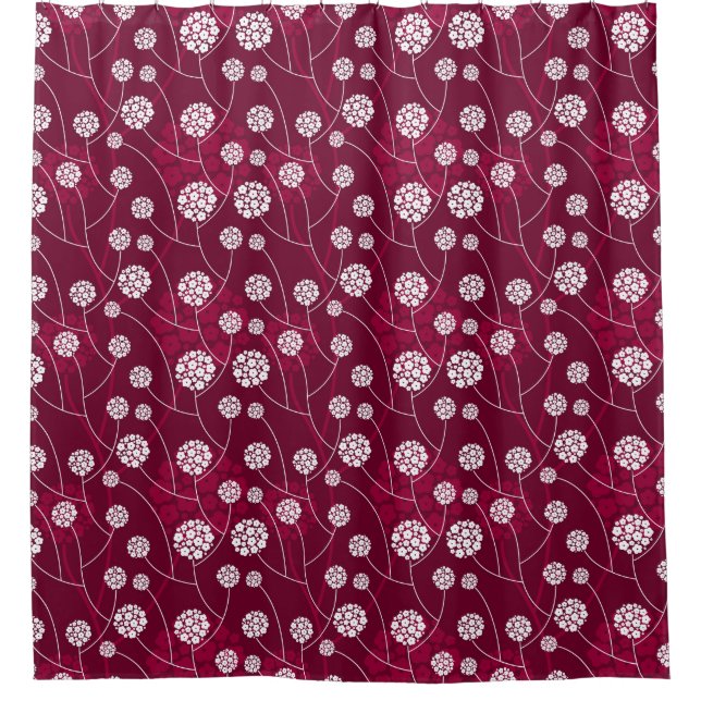 Abstract floral pattern shower curtain (Front)