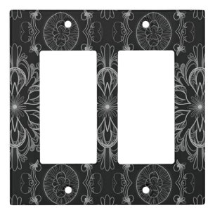 Abstract Floral Pattern Silver Light Switch Cover