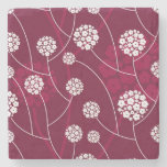 Abstract floral pattern stone coaster