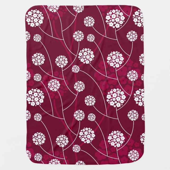 Abstract floral pattern stroller blanket (Front)