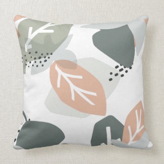 Abstract floral pattern throw pillow