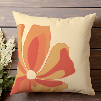Abstract Floral Pattern Throw Pillow