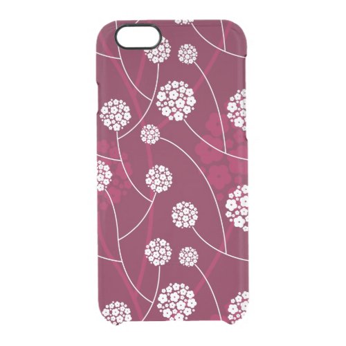 Abstract floral pattern clear iPhone 66S case