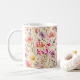 Abstract Floral Pattern Watercolor Design Coffee Mug