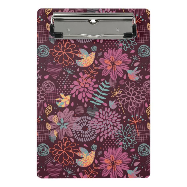 Abstract floral pattern with birds mini clipboard (Front)