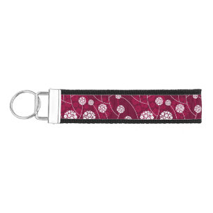 Abstract floral pattern wrist keychain