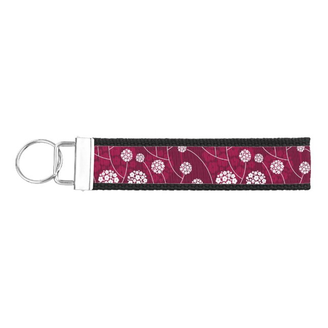 Abstract floral pattern wrist keychain (Keys on Left)