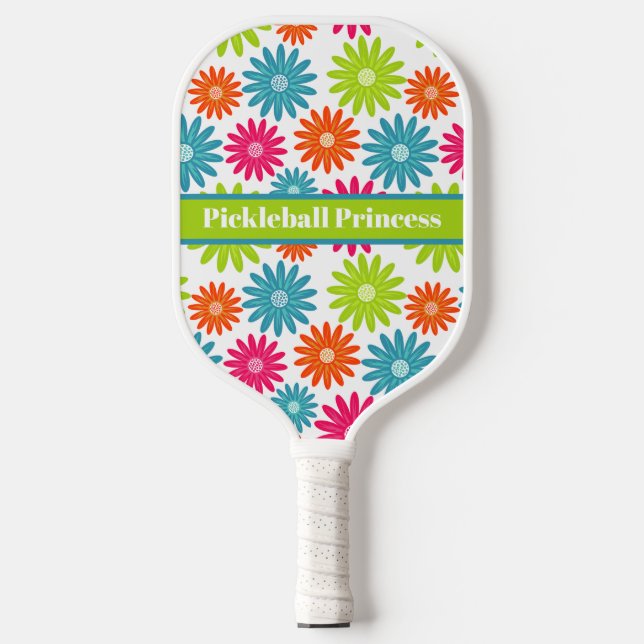 Abstract Floral Pickleball Princess Pickleball Pad Paddle (Front)