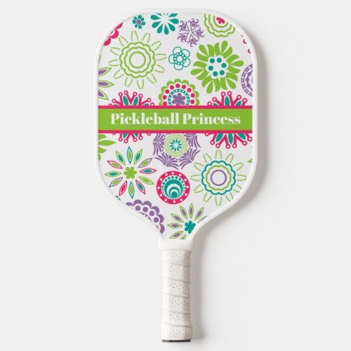 Abstract Floral Pickleball Princess Pickleball Paddle