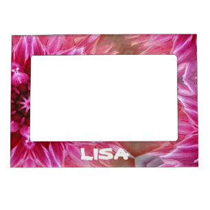 Abstract floral pink and purple magnetic frame