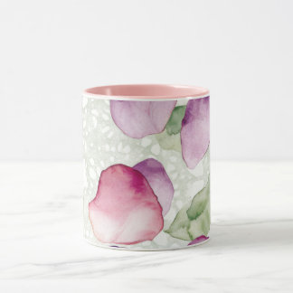 Abstract Floral Pink, Lavender, Green Coffee Mug