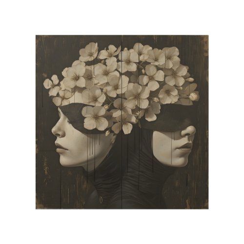 Abstract Floral Portrait Wood Wall Art