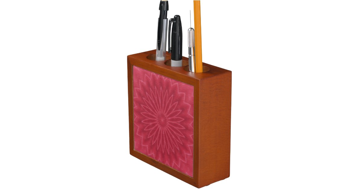 Abstract Floral Print Chic Trendy Feminine Pink Desk Organizer Zazzle