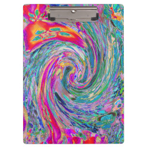 Abstract Floral Psychedelic Rainbow Waves of Color Clipboard
