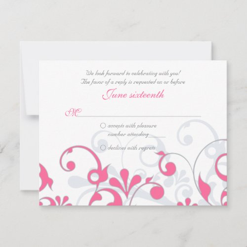 Abstract Floral Response Card Custom Invitations