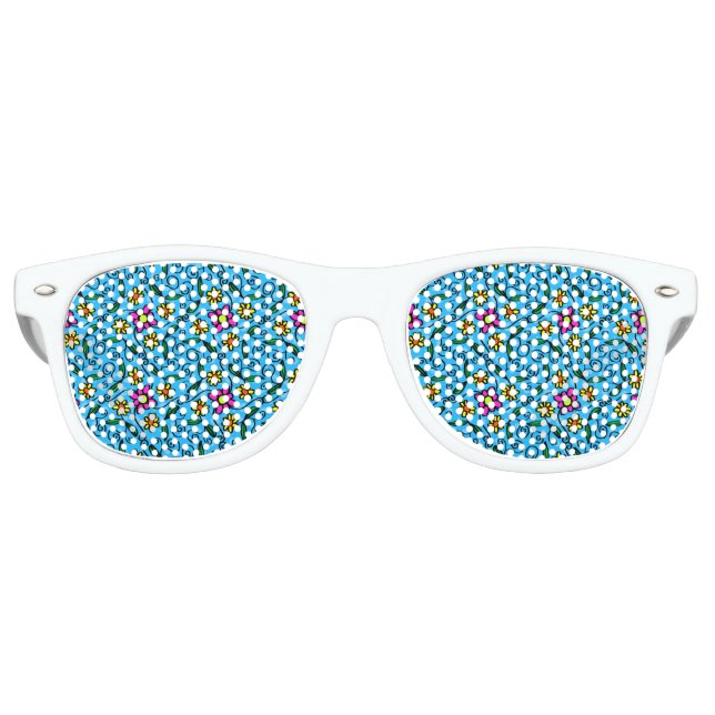Abstract Floral Retro Sunglasses (Front)