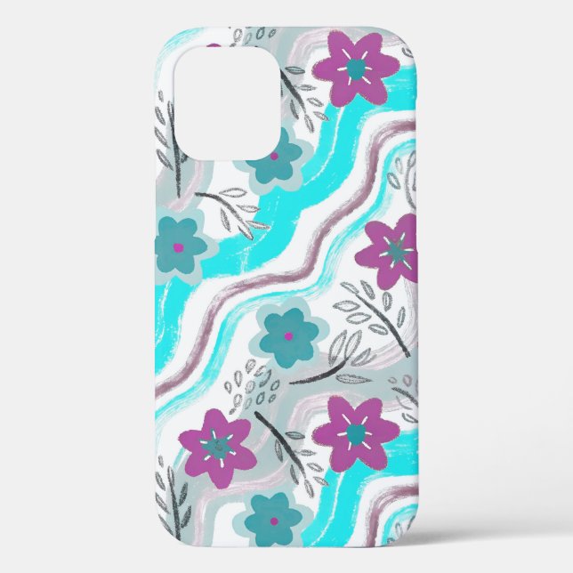 Abstract Floral Retro Swirls Case-Mate iPhone Case (Back)