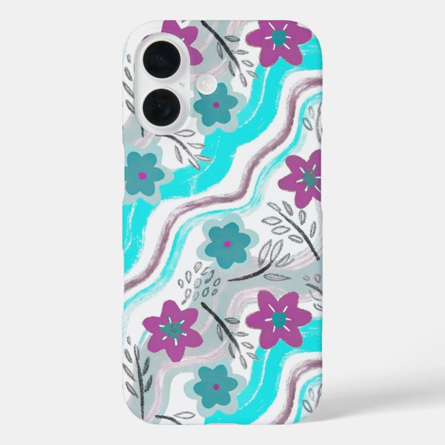 Abstract Floral Retro Swirls Case-Mate iPhone Case (Back)